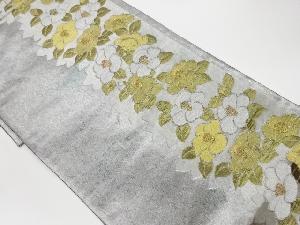 リサイクル　コシノヒロコ　椿模様織出し袋帯